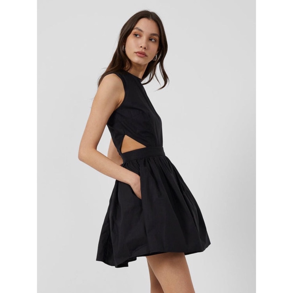 ADELADE ORGANIC POPLIN CUTOUT DRESS